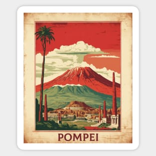 Pompeii Italy Vintage Tourism Travel Poster Sticker